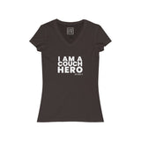 Womens Coronavirus Couch Hero V-Neck T-Shirt