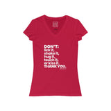 Womens Don't Touch Me COVID-19 V-Neck T-shirt