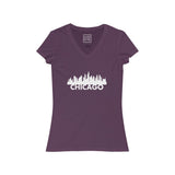 Womens Chicago Skyline V-Neck Tee