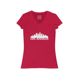 Womens Los Angeles Skyline V-Neck Tee