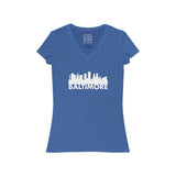 Womens Baltimore Skyline V-Neck Tee