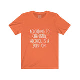 Women's According To Chemistry Alcohol Is A Solution Crew Neck Tee