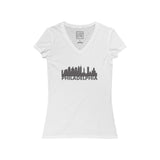 Womens Philadelphia Skyline V-Neck Tee