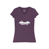 Womens Seattle Skyline V-Neck Tee