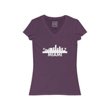 Womens Miami Skyline V-Neck Tee