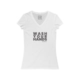 Womens Wash Your Hands V-Neck Tee