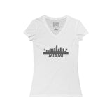 Womens Miami Skyline V-Neck Tee