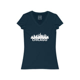 Womens Chicago Skyline V-Neck Tee