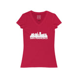 Womens San Francisco Skyline V-Neck Tee