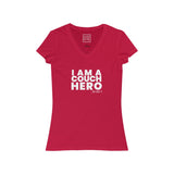 Womens Coronavirus Couch Hero V-Neck T-Shirt