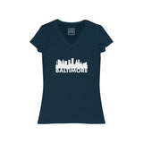 Womens Baltimore Skyline V-Neck Tee