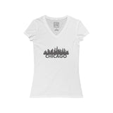 Womens Chicago Skyline V-Neck Tee