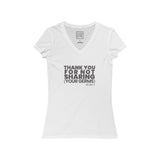 Womens Thank You For Not Sharing Your Germs COVID-19 V-Neck T-Shirt