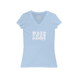 Womens Wash Your Hands V-Neck Tee