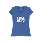 Womens Coronavirus Couch Hero V-Neck T-Shirt