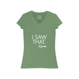 Womens I Saw That Karma V-Neck Tee