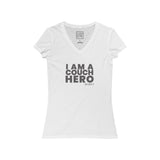 Womens Coronavirus Couch Hero V-Neck T-Shirt