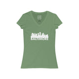 Womens Baltimore Skyline V-Neck Tee