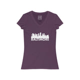 Womens Baltimore Skyline V-Neck Tee