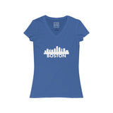 Womens Boston Skyline V-Neck Tee