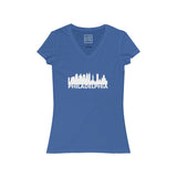 Womens Philadelphia Skyline V-Neck Tee