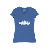 Womens Chicago Skyline V-Neck Tee