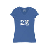 Womens Wash Your Hands V-Neck Tee