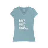 Womens Don't Touch Me COVID-19 V-Neck T-shirt