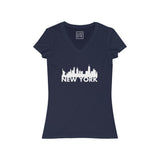 Womens New York Skyline V-Neck Tee